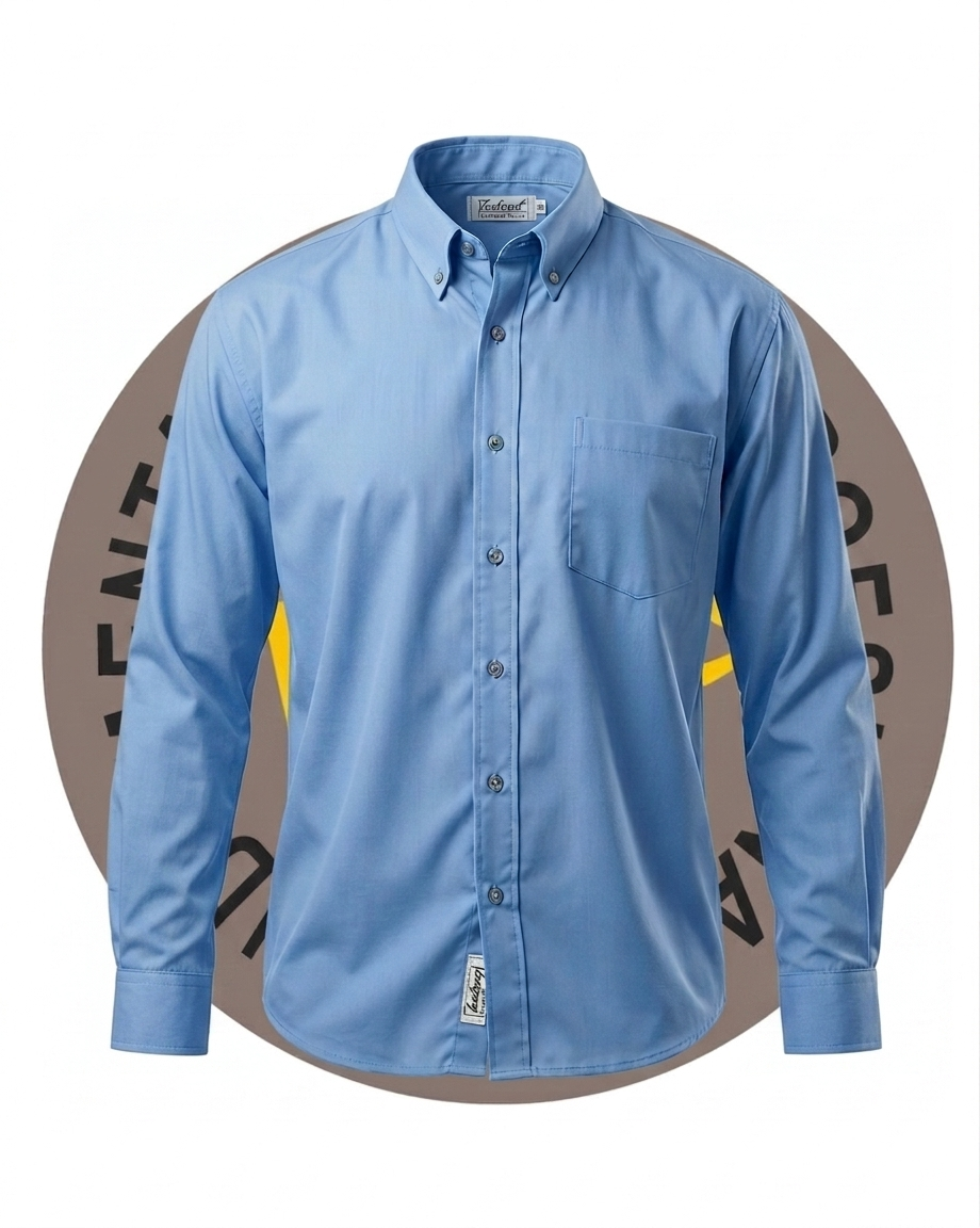 Camisa Vestir Celeste Manga Larga